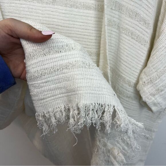 World Market One Size Textured Cotton Open Front Short Sleeve Cardigan - Picture 10 of 13